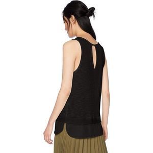 J.CREW Factory Black Knit Silky Layered Tank